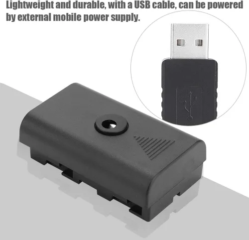 Miniatura 2 de NPF - Fuente de alimentación externa de batería ficticia, acoplador de batería ficticia para NPF550 F570 F770 F750 F970 F990 con cable USB