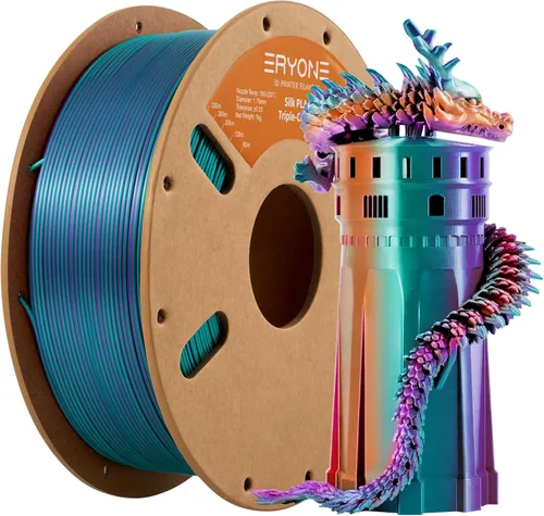 Miniatura 53 de ERYONE Filamento de ácido poliláctico (PLA) de seda bicolor para impresora 3D, de 1.75 mm +/- 0.03 mm, carrete de cartón de 1 kg (2.2 libras)