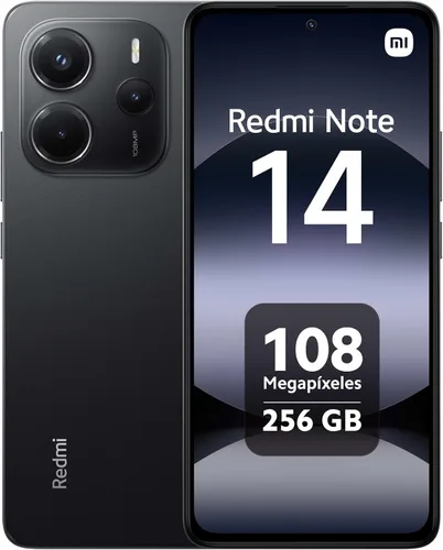 XIAOMI Redmi Note 14 4G LTE (para Tmobile Mint Tello Global) (256 GB + 8 GB) Cámara AI de 6.67 pulgadas 120Hz 108MP Versión Global Dual Sim (negro