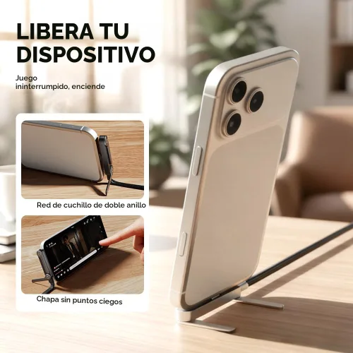 Miniatura 3 de Cable de carga trenzado de 240W con soporte para teléfono incorporado, 2026 Nuevo cable USB-C plegable y duradero de 90 grados, cable de carga 3