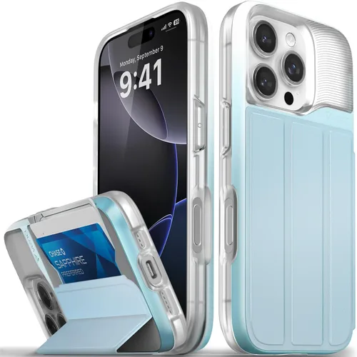 Miniatura 65 de VENA vCommute Funda tipo cartera compatible con Apple iPhone 14 (15.5 cm), funda de cuero con tapa plegable, tarjetero con función de soporte