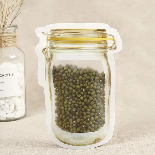Miniatura 3 de anGrace Mason Jar Bags Amarillas, 20 Piezas Bolsas Reutilizables Herméticas para Almacenamiento de Alimentos a Prueba de Fugas Bolsas Ahorradoras