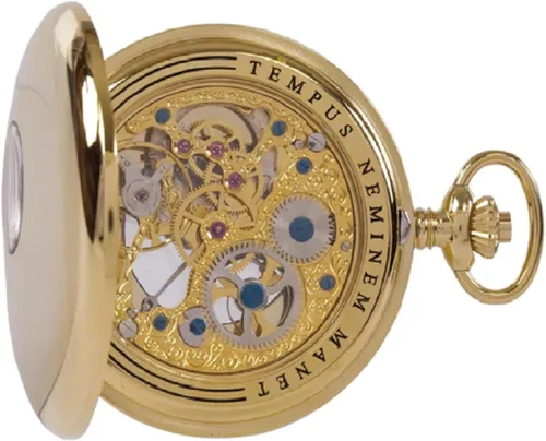 Miniatura 5 de Reloj de bolsillo vintage con cadena de Rapport - Reloj de bolsillo clásico Oxford Half Hunter con esfera esqueleto