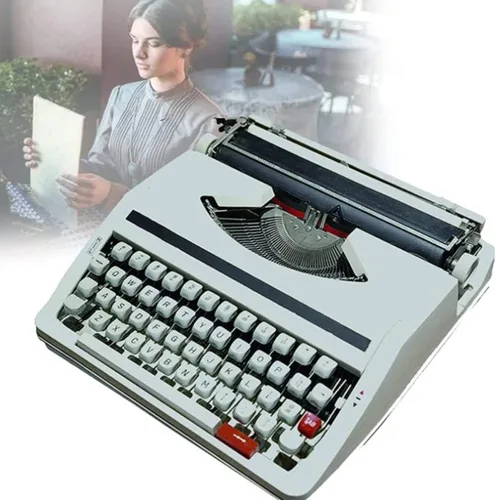 Miniatura 7 de Máquina de escribir manual a la antigua, máquina de escribir, botones flexibles y portátiles, escritura a mano clara, para letras, escritura Negro