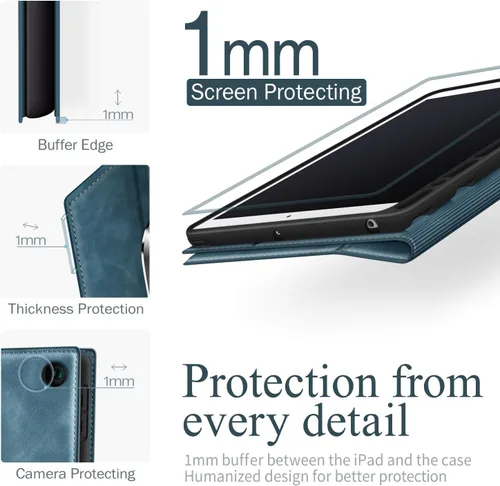 Miniatura 8 de Antbox Funda para iPad de 9ª generación (2021) iPad de 8ª/7ª generación con soporte para lápiz Función de reposo/encendido automático de cuero PU