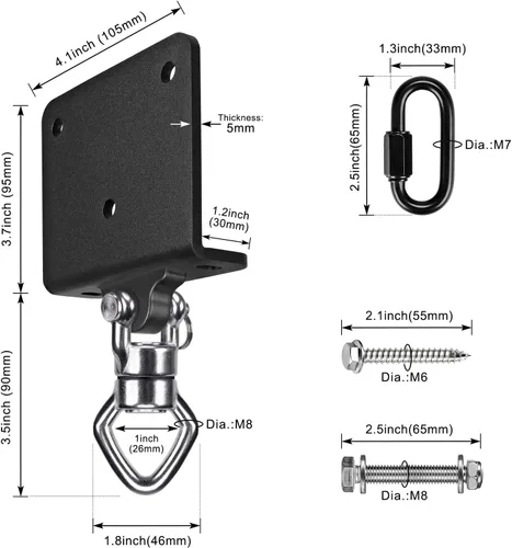 Miniatura 7 de SELEWARE Colgador de Saco de Boxeo de Servicio Pesado y Abrazadera de Viga para Boxeo, Muay Thai, MMA E. Beam Mount Percha para saco de boxeo