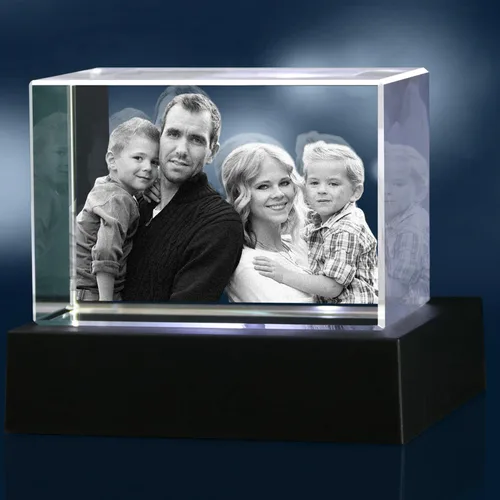Miniatura 18 de Foto de cristal 3D personalizada: recuerdo grabado personalizado para el día del padre, regalo único de aniversario de cumpleaños para papá, mujer