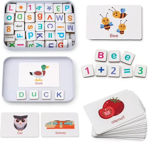 Coogam Letras magnéticas, números, alfabeto, imanes para nevera, ABC 123, juego de juguetes educativos, aprendizaje preescolar, ortografía conteo,