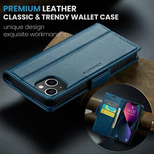 Miniatura 7 de Funda para iPhone 13, Funda Cartera de Cuero PU Premium con Tapa Plegable con [Bloqueo RFID][Portador de Tarjetas][Función de Soporte] Protección
