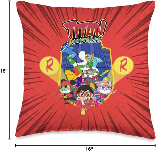 Miniatura 4 de Ryan's World Universe Red Titan and Team - Almohada de 16 x 16 pulgadas, multicolor