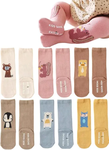 Miniatura 9 de Calcetines de rodilla antideslizantes para bebés y niños pequeños con agarre, calcetines antideslizantes para recién nacidos, para niños y niñas