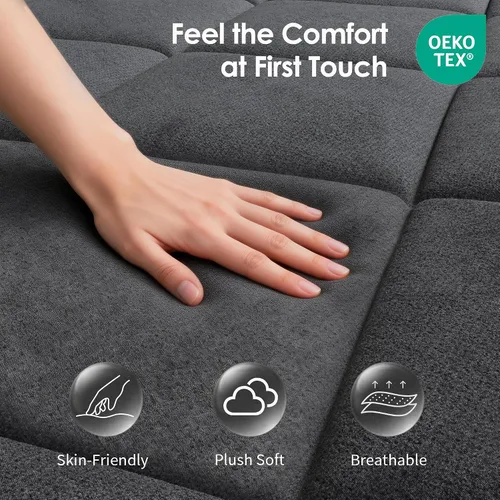 Miniatura 4 de sogesfurniture Queen 8" Gel Memory Foam Hybrid Mattress with Pocket Springs Medium-Firm Bed Cooling Airflow Mesh Motion Isolation Spinal Alignment