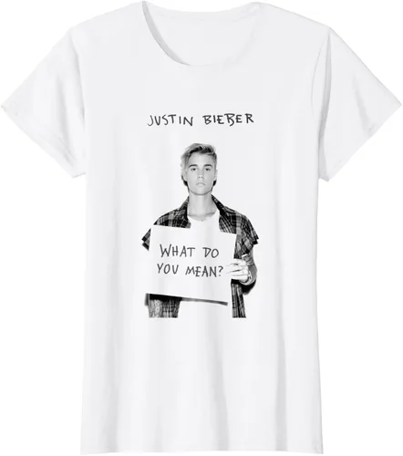 Miniatura 4 de Justin Bieber Camiseta oficial de What Do You Mean Single Cover B&W, Blanco