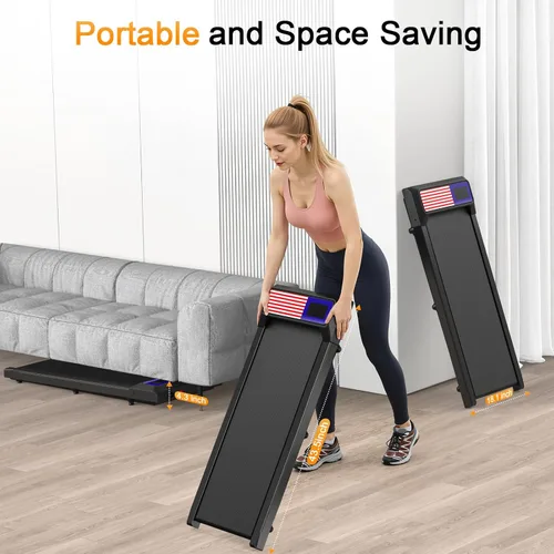 Miniatura 6 de Almohadilla para caminadora con 0-5% de inclinación, 2.5 HP compacta para debajo del escritorio para oficina en casa, alfombrilla pequeña