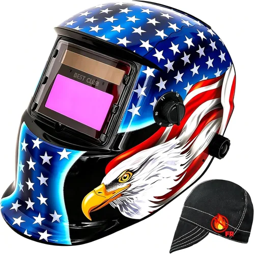 Miniatura 8 de Casco de soldadura con oscurecimiento automático: capucha solar de color verdadero BESTCLUB con rango de sombra ajustable 4/9-13 para máscara de LOVE