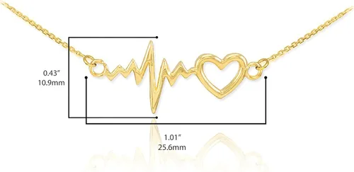 Miniatura 4 de Collar con colgante de corazón abierto de oro amarillo de 14 quilates