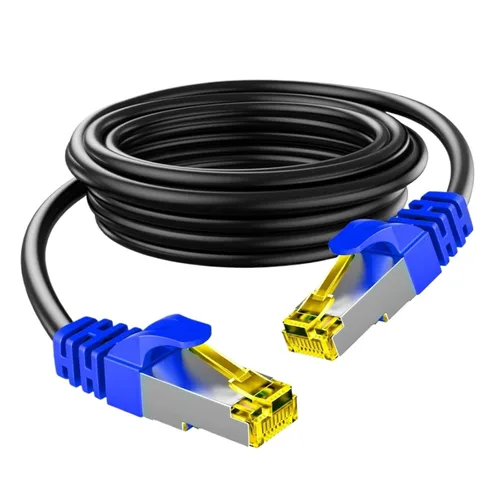 Miniatura 2 de Cat 8 Ethernet Cable 40Gbps 2000MHz SFTP Outdoor and Indoor RJ45 High-Speed Shielded Internet Network Patch Cord LAN Cable(Black,0.5 Meter)