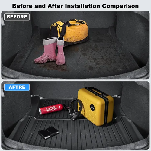 Miniatura 4 de Alfombrilla de maletero para Tesla Model 3 2026, protector de maletero de TPE duradero para todo tipo de clima, forro de carga trasero impermeable