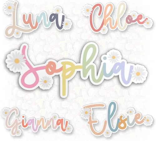 Miniatura 16 de Adhesivo retro con nombre personalizado, calcomanías personalizadas con nombre, hippie vintage, lindo troquelado impermeable para laptop, botella