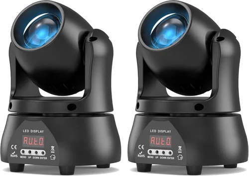 2PCS 40W LED de cabeza móvil luz RGBW haz iluminación escenario focos con sonido DMX activado modo automático para fiestas, pista de boda, banda en