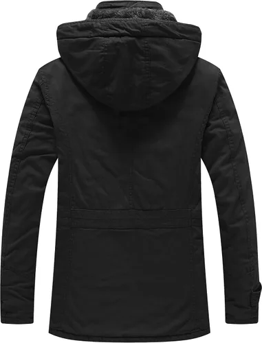 Miniatura 2 de Chaqueta WenVen parca de invierno con capucha extraíble cálida para hombre