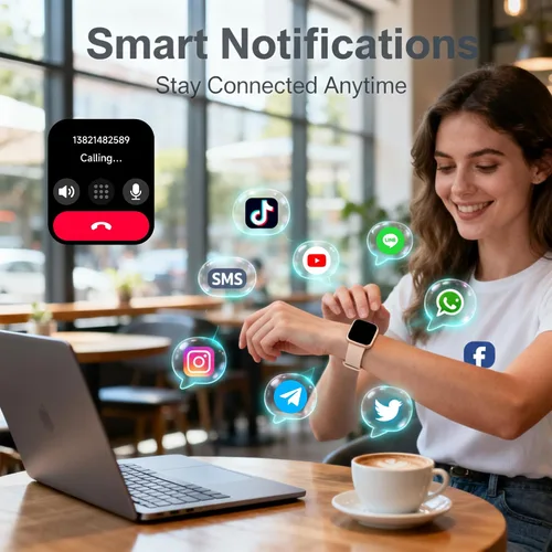Miniatura 2 de Reloj de seguimiento de actividad física para mujeres y hombres, llamadas Bluetooth, pantalla HD de 1.83 pulgadas, 100 modos deportivos, frecuencia