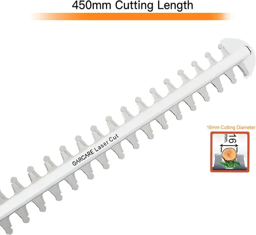 Miniatura 3 de GARCARE 4.8-amp Cortasetos cable multiangular, cuchilla láser de 20 pulgadas, incluye cubierta para la cuchilla