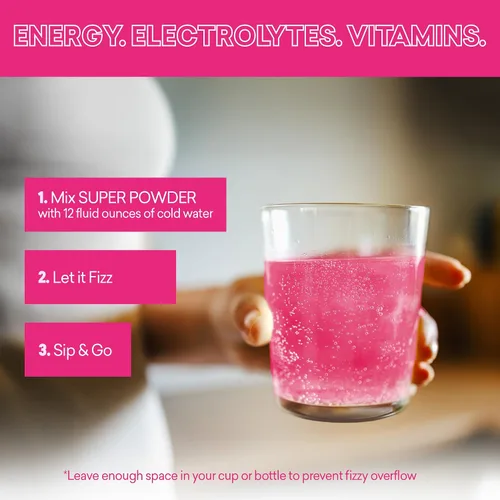 Miniatura 9 de EBOOST Bebida energética y electrolitos en polvo, 20 paquetes – Limonada rosa súper polvo sin azúcar añadido – Mezcla esencial de vitaminas