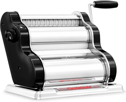 Miniatura 25 de PASTALINDA Máquina para hacer pasta Classic 200, rodillos de 7.9 in de ancho, 9 posiciones de grosor, 2 posiciones de corte, acero inoxidable