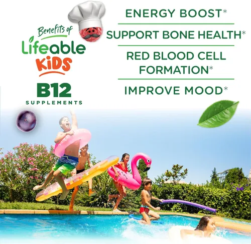Miniatura 3 de Lifeable Gomitas de vitamina B12 sin azúcar para niños, 1000 mcg, vitaminas B12 de gran sabor para niños, apoyo de energía, estado de ánimo