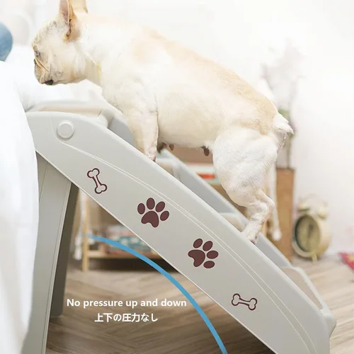 Miniatura 5 de Escalera antideslizante, escaleras para perros para cama alta, escalera plegable, con alfombrilla de felpa, fácil de ir a la cama y sofá