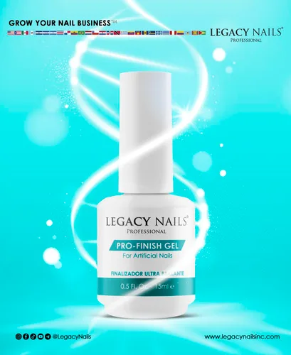 Miniatura 7 de Legacy Nails Professional PRO FINISH GEL 0.5 oz – Sellador de uñas acrílico de alto brillo para un brillo duradero – Fórmula de secado rápido