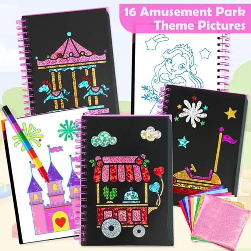 Miniatura 8 de FUNNYB&G Arte en papel de aluminio para niños - Manualidades de Navidad, regalos de fiesta, rellenos de calcetines para niños, suministros de arte