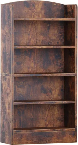 Estantería de 5 niveles para dormitorio, estanterías y estanterías de madera de 47 pulgadas de alto. Estante de almacenamiento de pie para