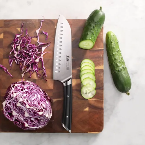 Miniatura 4 de Cangshan HELENA Serie Acero Alemán Forjado 7" Cuchillo Santoku (negro)