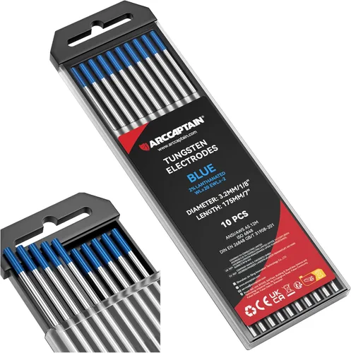Miniatura 20 de ARCCAPTAIN Electrodo de soldadura TIG de tungsteno, paquete de 10 unidades de 1/16 x 7 pulgadas (dorado, 1.5% lantanado, WL15/EWLa-1.5)