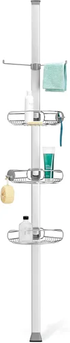 Miniatura 6 de simplehuman Carrito de ducha de poste de tensión de 8', acero inoxidable y aluminio anodizado