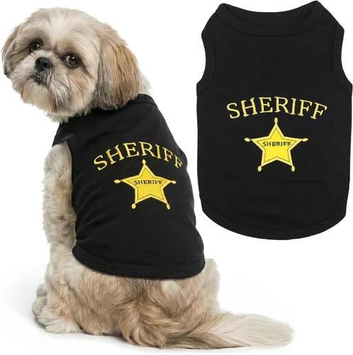Miniatura 28 de Camiseta para Perro Parisian Pet - Camiseta Bordada FBI - 100% Algodón, Ropa Transpirable para Perros - Chaleco para Mascotas Sin Mangas - Camisas