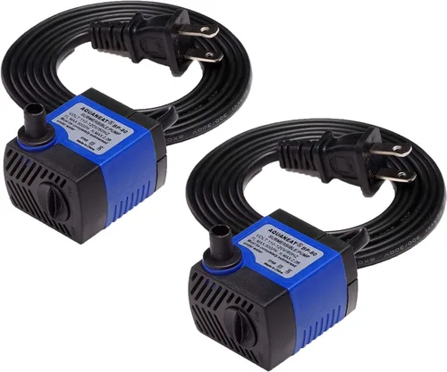 Miniatura 4 de AQUANEAT Paquete de 2 bombas de fuente pequeñas, bomba de agua sumergible de 50 GPH para acuario, fuente de agua al aire libre, hidroponía, estanque