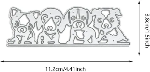 Miniatura 4 de Troqueles con patrón de cachorros para hacer tarjetas, troqueles de corte de celebración, molde de troquelado de metal, troqueles para álbumes