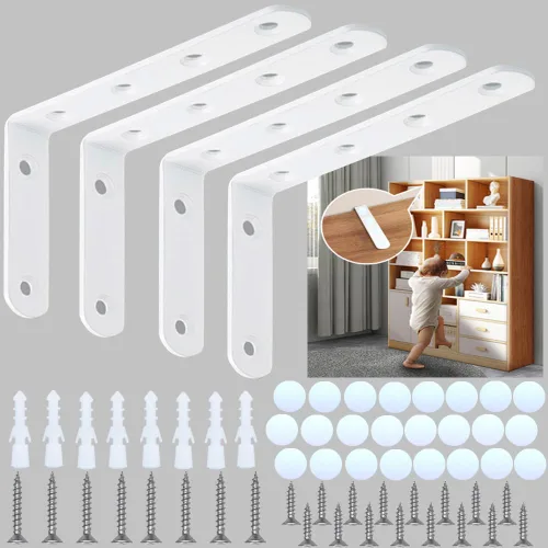 Miniatura 8 de Anclajes para muebles, pequeñas correas estéticas para muebles, aparadores, paredes, anclaje de seguridad para muebles a prueba de niños y bebés, tu