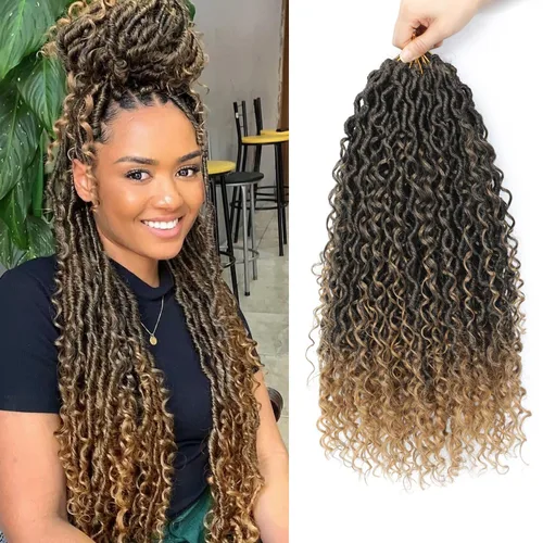 Miniatura 17 de Alicoco Goddess Locs Cabello de Ganchillo 12 Pulgadas 8 Paquetes Rastas Sintéticas de Ganchillo Para Mujeres Rastas Suaves Boho Pre-enrolladas River