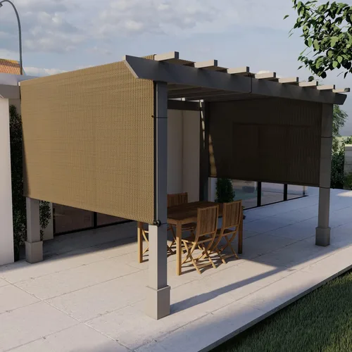 E&K Sunrise - Cubierta de sombra para pérgola de 8 pies de ancho x 12 pies de largo, con varillas con peso y ojales, cubierta de repuesto para toldo