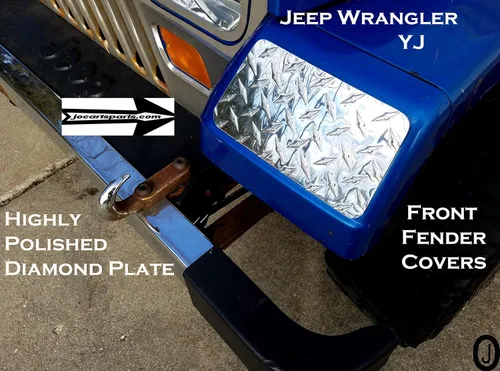 Miniatura 3 de Se adapta a la cubierta del guardabarros delantero con placa de diamante Jeeep YJ