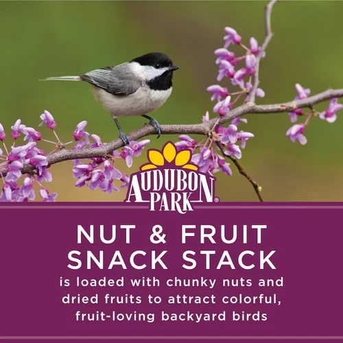 Miniatura 3 de Audubon Park Nut & Fruit Snack Stack - Alimento para pájaros silvestres, pastel de semillas de aves para comederos exteriores, paquete de 6