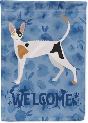 Miniatura 52 de Caroline's Treasures CK4813CHF - Bandera de bienvenida con gato abisinio azul, manga grande, para porche, para colgar en la pared, poliéster