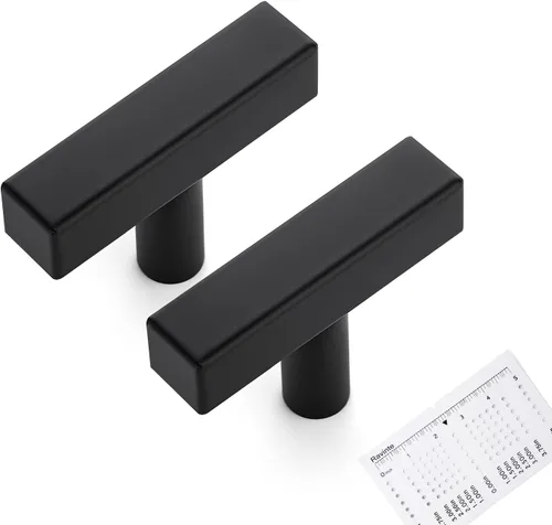 Miniatura 12 de Ravinte - Paquete de 5 tiradores de gabinete negro mate de 2.5 pulgadas, tiradores de cocina para gabinetes con plantilla de montaje, longitud total