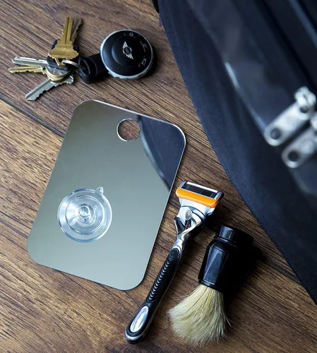Miniatura 6 de Shave Well - Espejo de afeitado antivaho de viaje, portátil, sin niebla, espejo de ducha colgante con opción de mano para hombres y mujeres, incluye