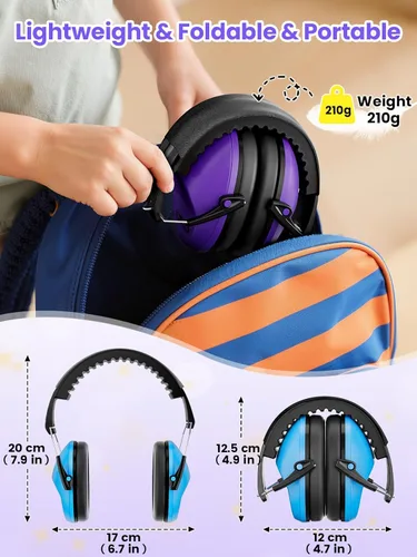 Miniatura 7 de Dr.meter - Auriculares con cancelación de ruido para niños y adultos, 2 PAQUETES, SNR27.4, protección auditiva, orejeras ajustables para Monster