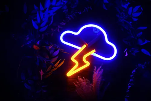 Miniatura 8 de Letrero de neón LED de nube y relámpagos para decoración de pared, luz de neón colgante con batería o USB, luces de neón para dormitorio, estética